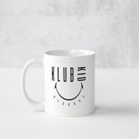 a coffee mug with the word klub kid on it