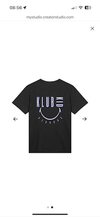 a black t - shirt with the word klub on it